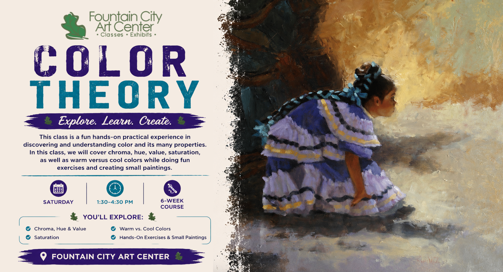 Color Theory with Carla Sanchez Saturday August 8, 2026 from 1:30 to 4:30 PM